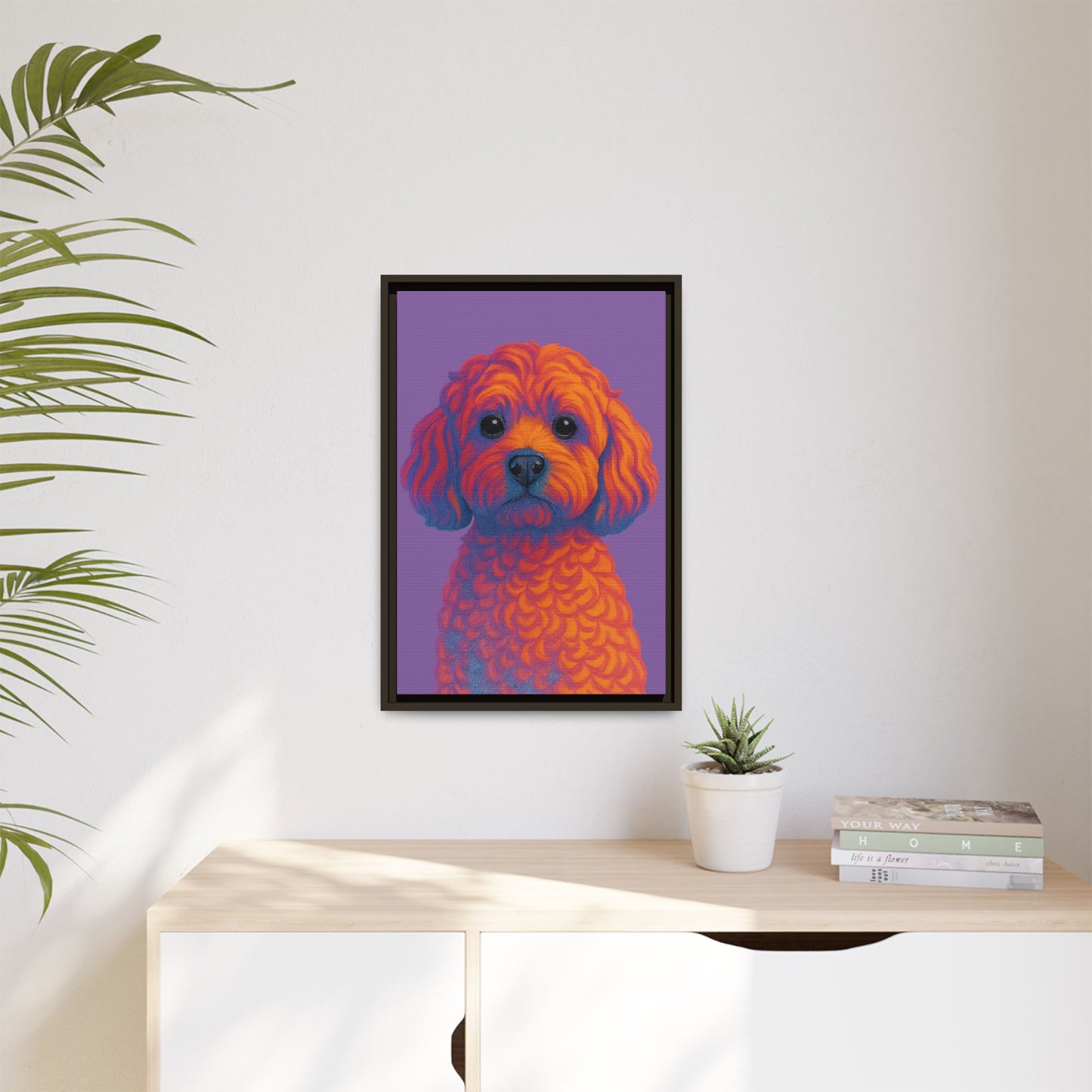 Matte Canvas, Framed (Multi-color) - The Pup Factory - Purple Cavapoo