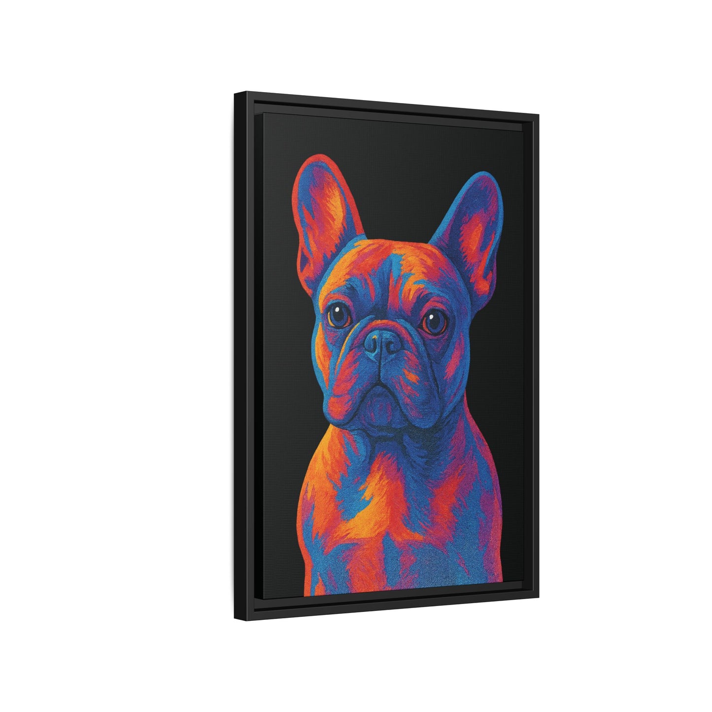 Matte Canvas, Framed (Multi-color) - The Pup Factory - Black Frenchie