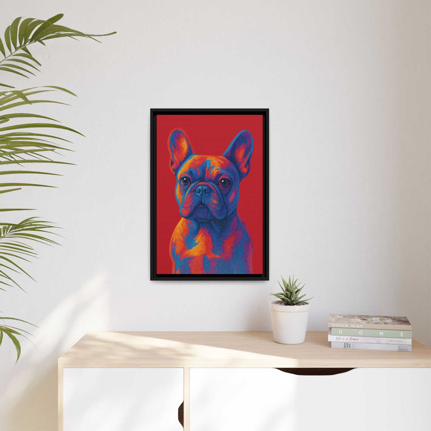 Matte Canvas, Framed (Multi-color) - The Pup Factory - Red Frenchie