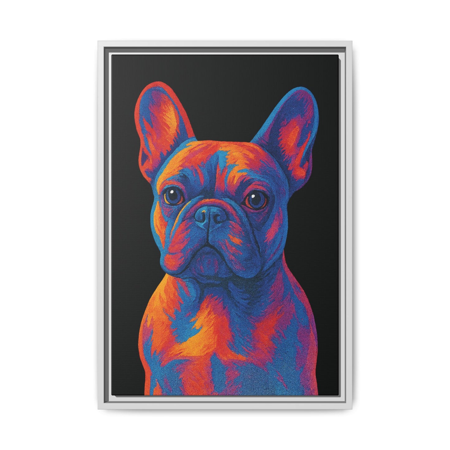 Matte Canvas, Framed (Multi-color) - The Pup Factory - Black Frenchie