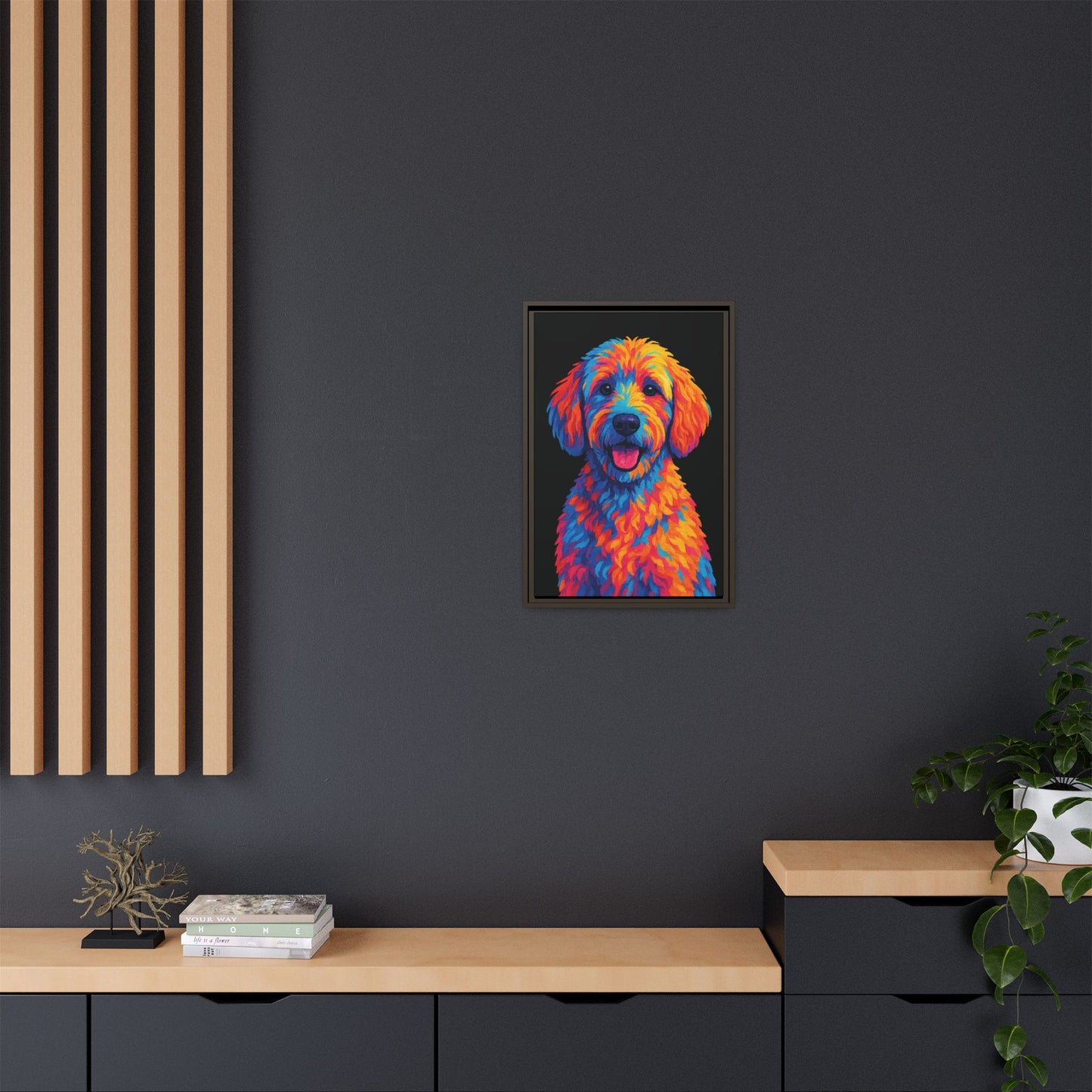 Matte Canvas, Framed (Multi-color) - The Pup Factory - Black Goldendoodle