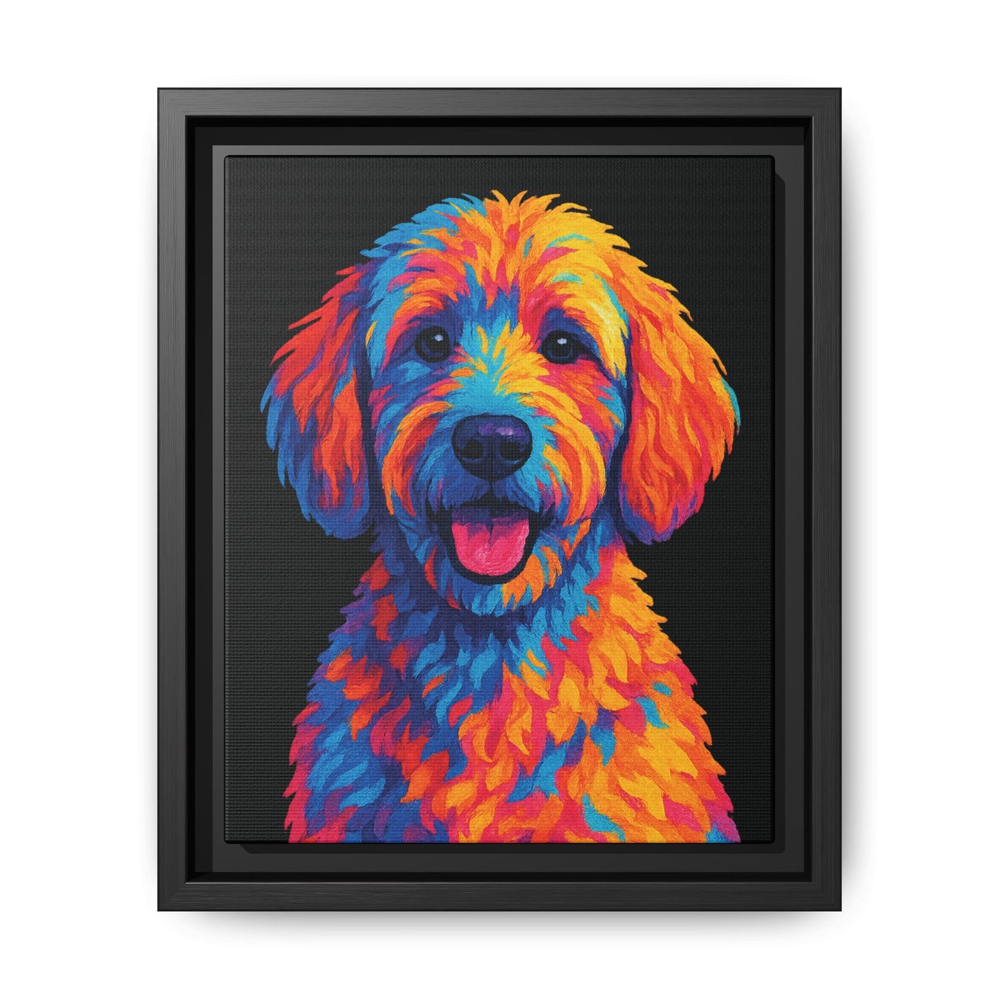 Matte Canvas, Framed (Multi-color) - The Pup Factory - Black Goldendoodle