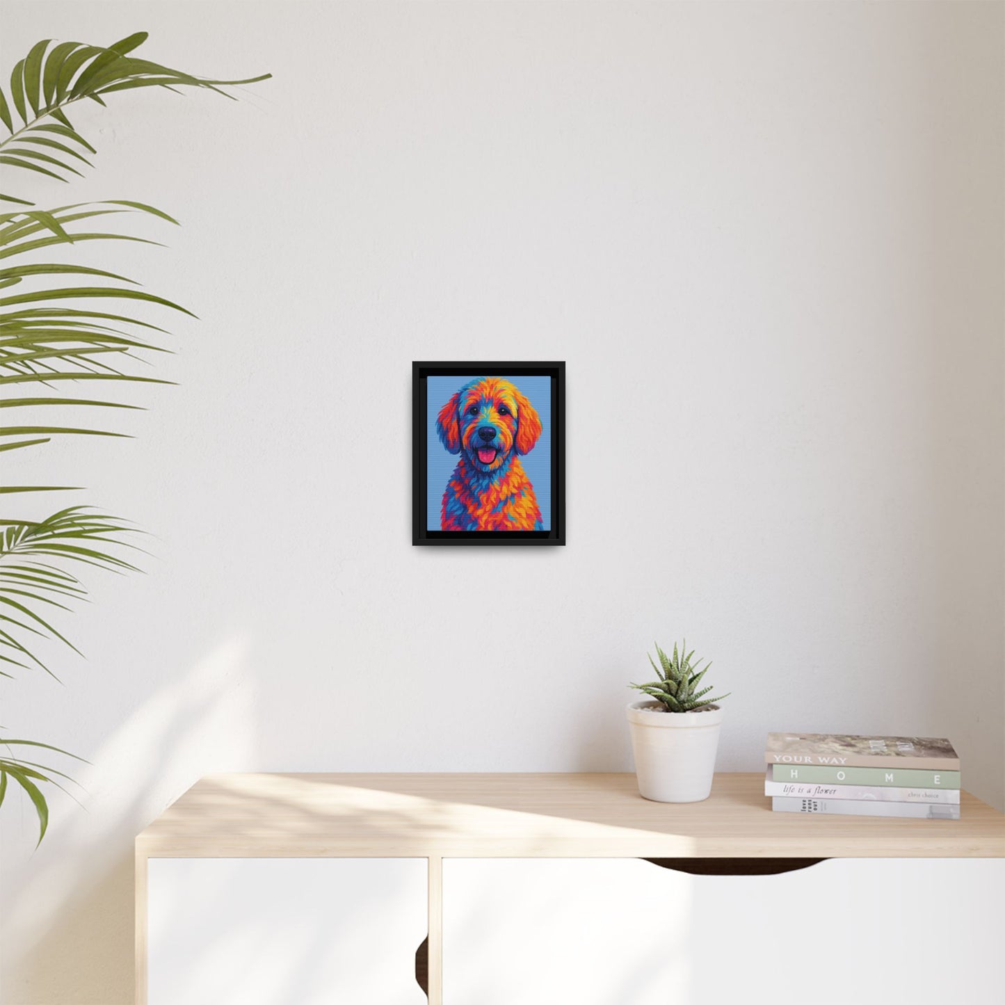 Matte Canvas, Framed (Multi-color) - The Pup Factory - Carolina Blue Goldendoodle