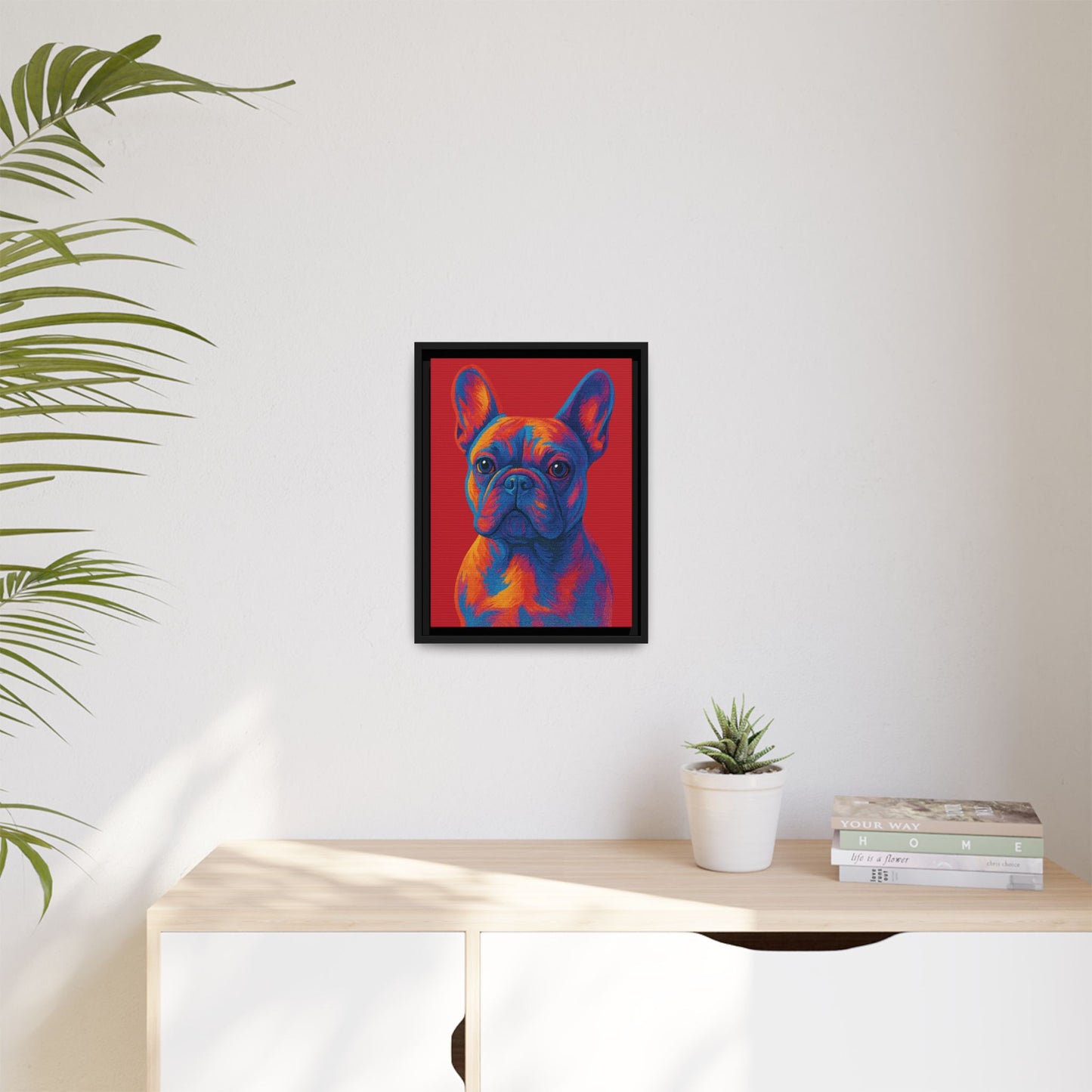 Matte Canvas, Framed (Multi-color) - The Pup Factory - Red Frenchie