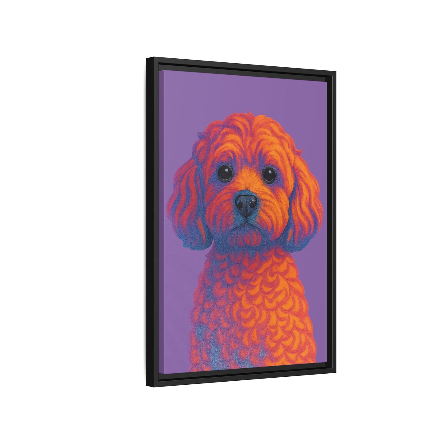 Matte Canvas, Framed (Multi-color) - The Pup Factory - Purple Cavapoo