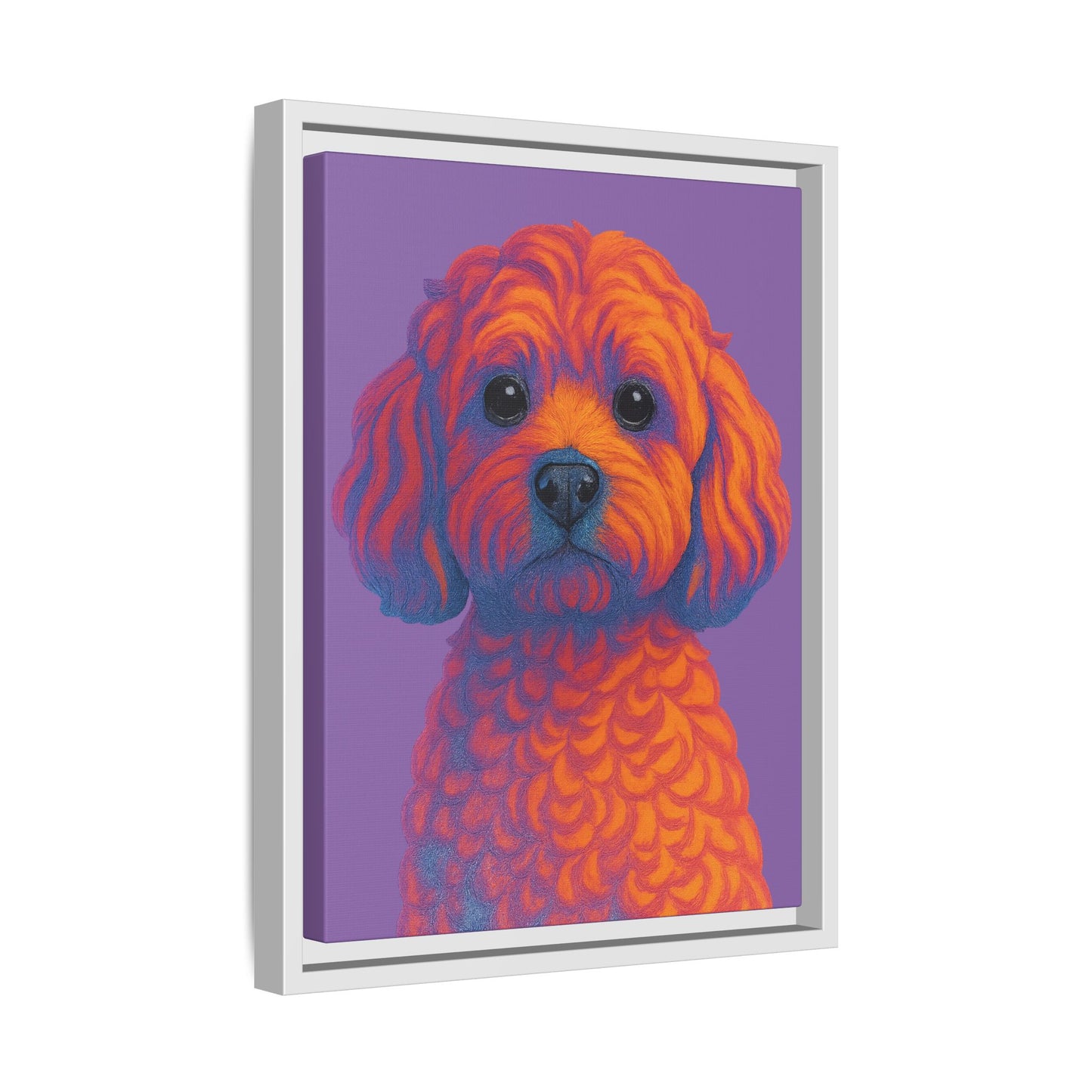 Matte Canvas, Framed (Multi-color) - The Pup Factory - Purple Cavapoo