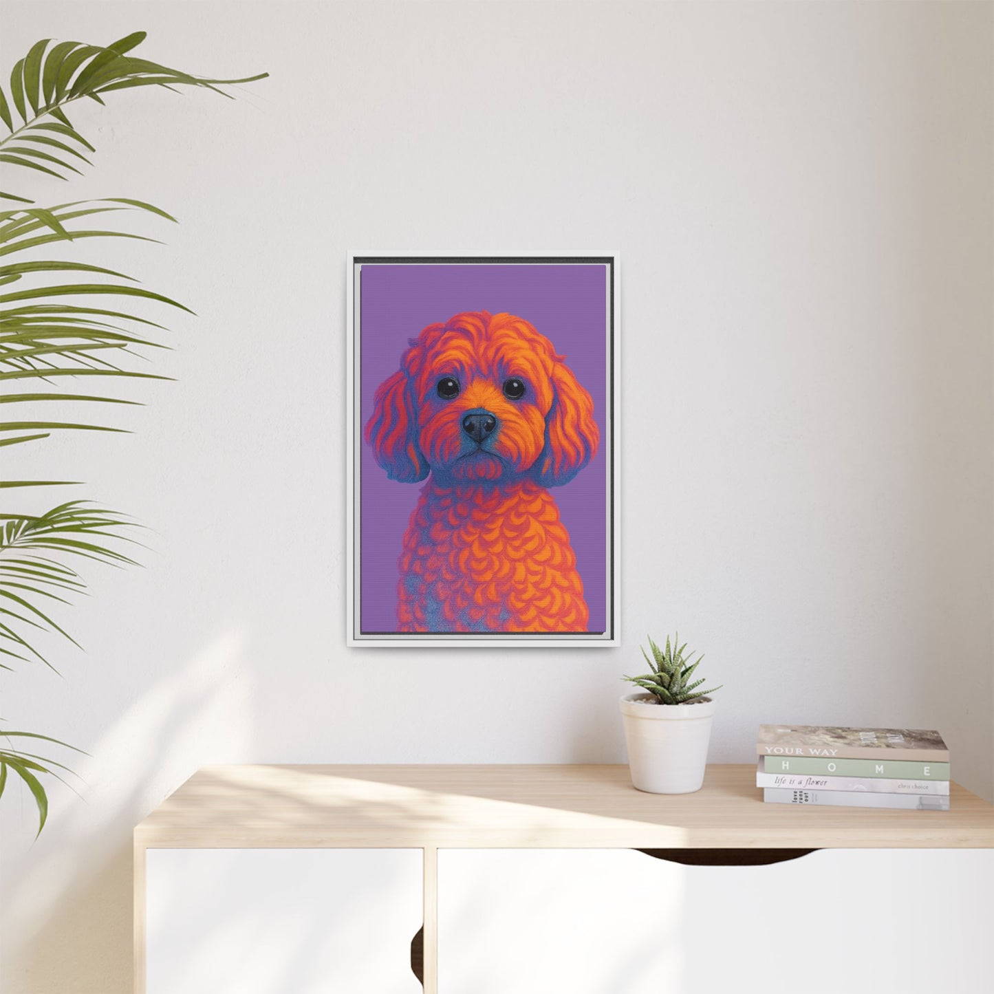 Matte Canvas, Framed (Multi-color) - The Pup Factory - Purple Cavapoo