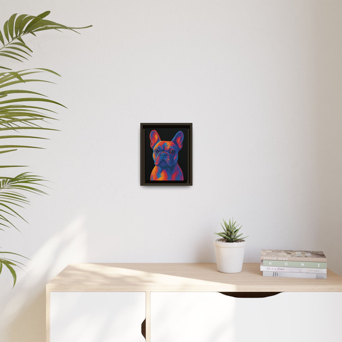 Matte Canvas, Framed (Multi-color) - The Pup Factory - Black Frenchie