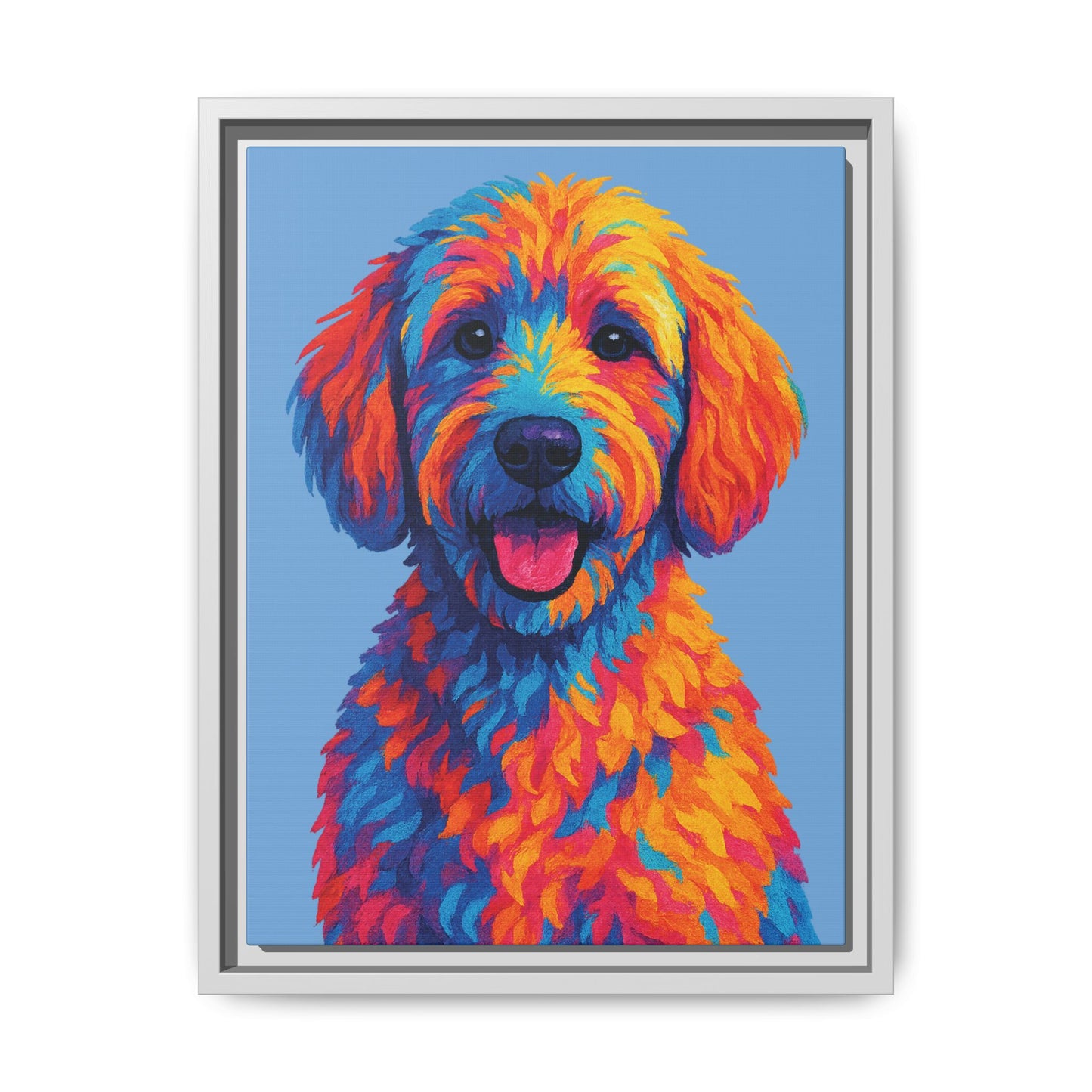 Matte Canvas, Framed (Multi-color) - The Pup Factory - Carolina Blue Goldendoodle