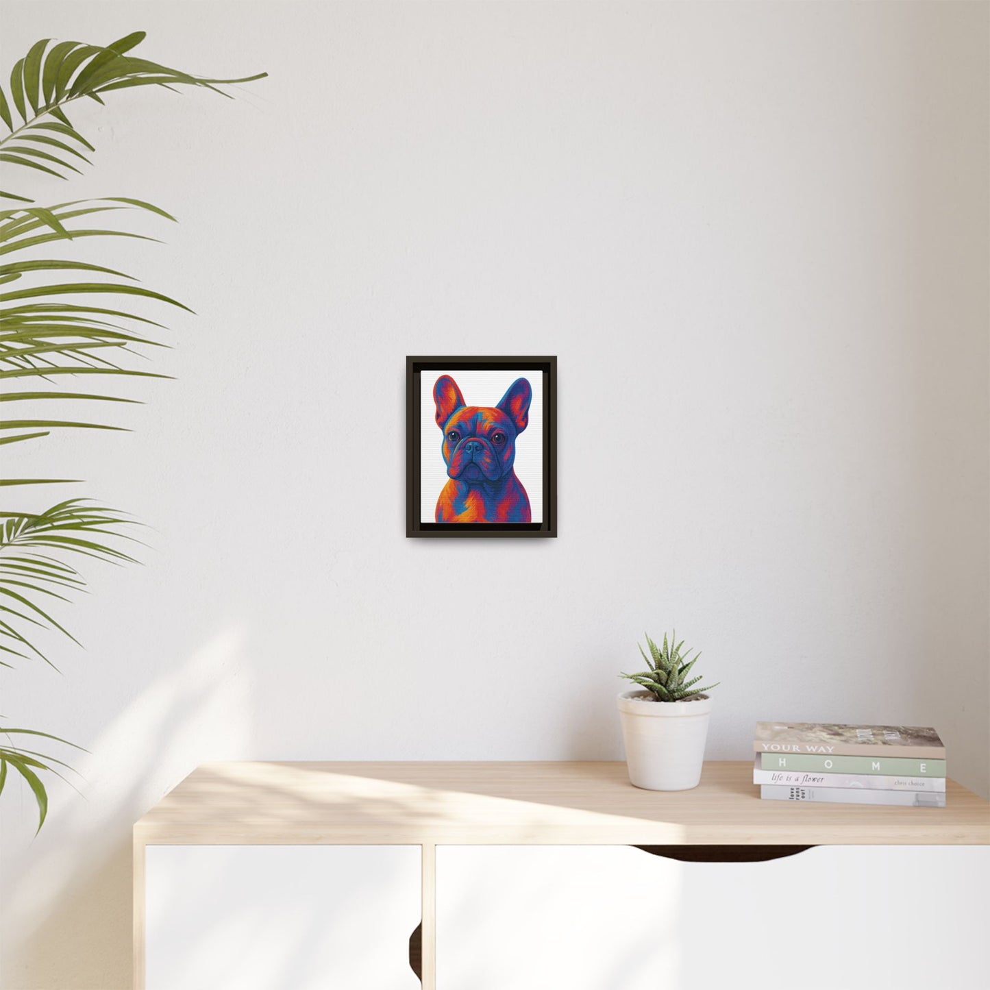 Matte Canvas, Framed (Multi-color) - The Pup Factory - White Frenchie
