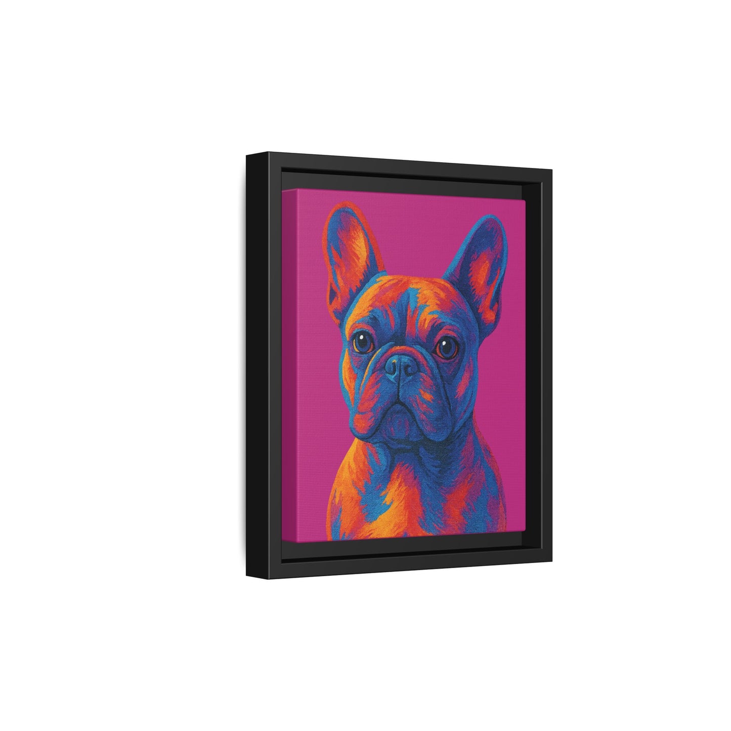 Matte Canvas, Framed (Multi-color) - The Pup Factory - Pink Frenchie