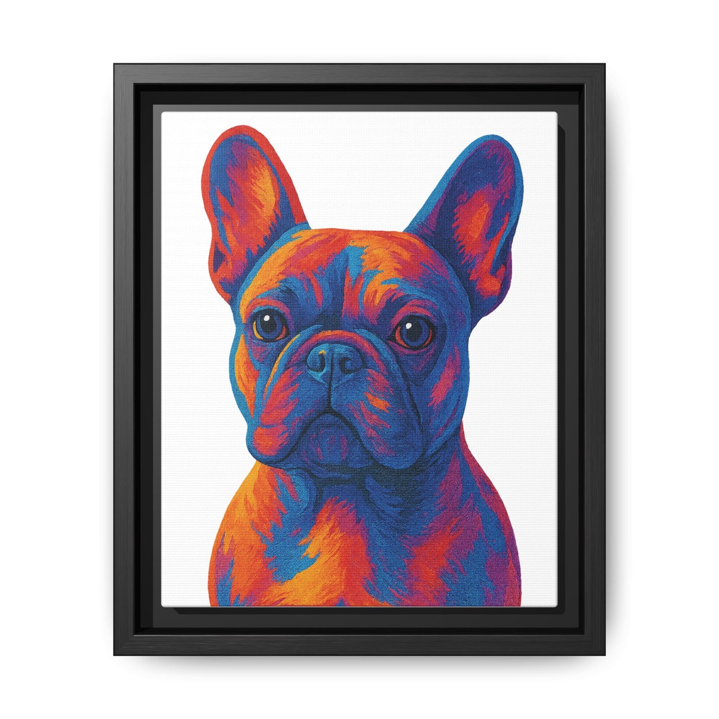 Matte Canvas, Framed (Multi-color) - The Pup Factory - White Frenchie