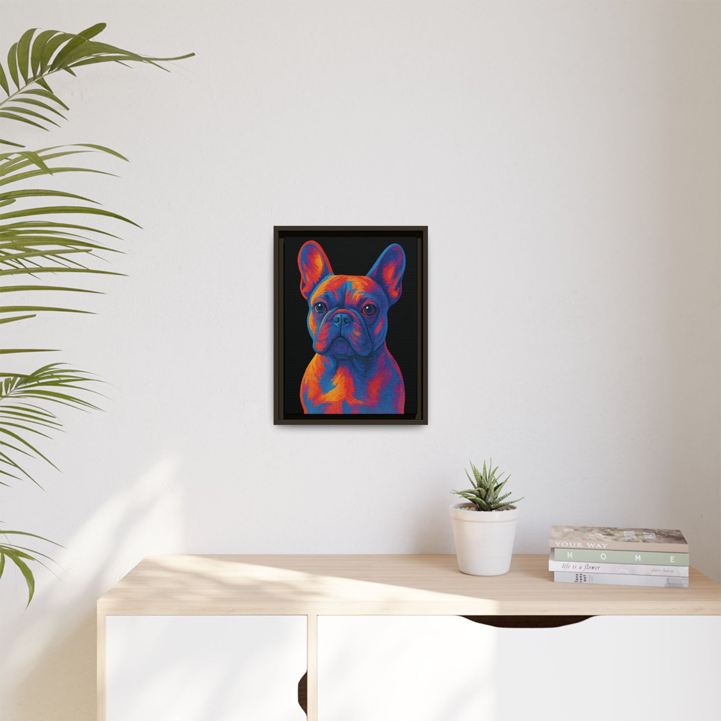 Matte Canvas, Framed (Multi-color) - The Pup Factory - Black Frenchie