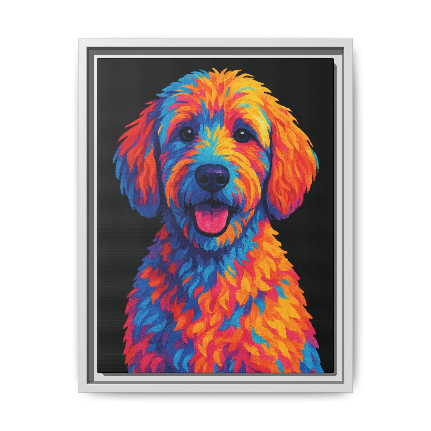 Matte Canvas, Framed (Multi-color) - The Pup Factory - Black Goldendoodle