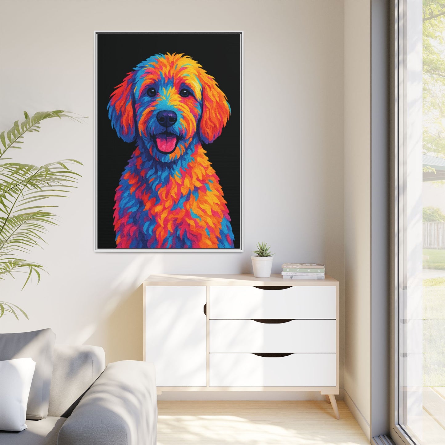 Matte Canvas, Framed (Multi-color) - The Pup Factory - Black Goldendoodle