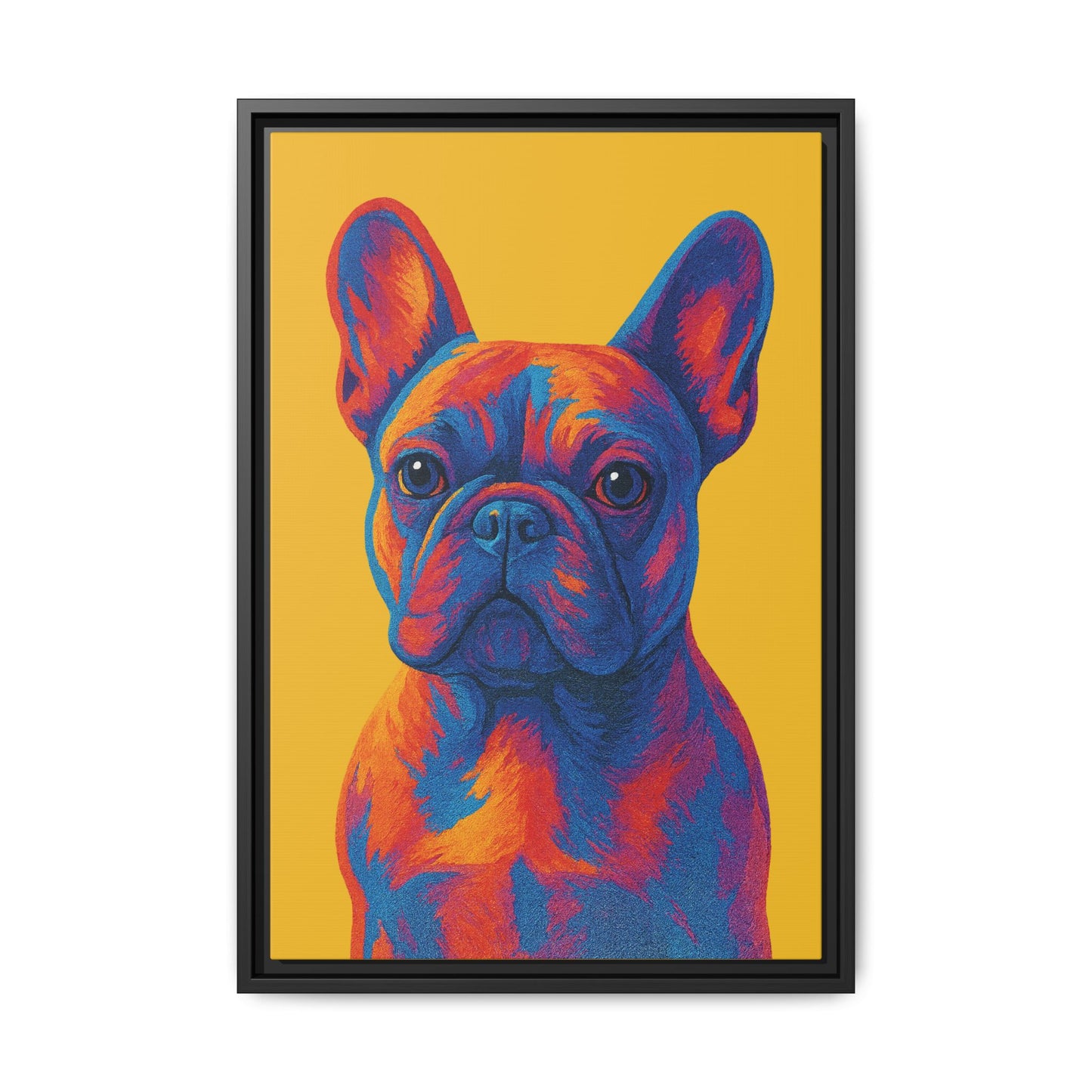 Matte Canvas, Framed (Multi-color) - The Pup Factory - Yellow Frenchie