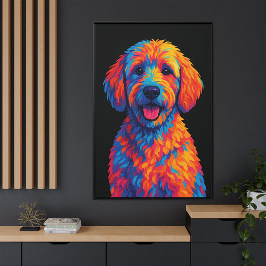 Matte Canvas, Framed (Multi-color) - The Pup Factory - Black Goldendoodle