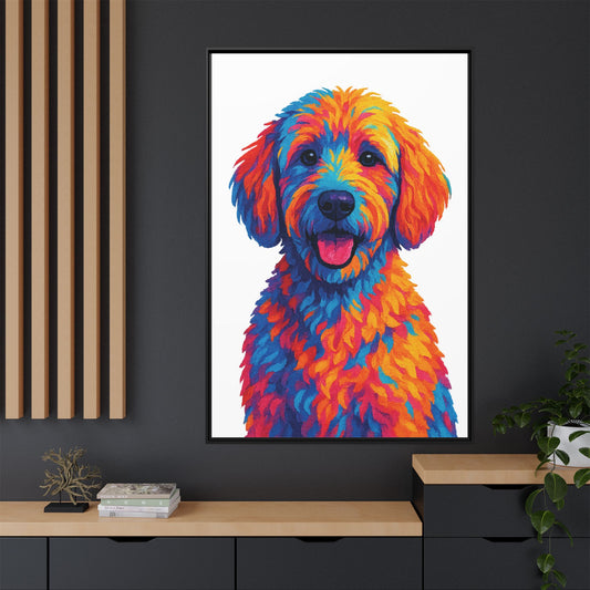 Matte Canvas, Framed (Multi-color) - The Pup Factory - White Goldendoodle