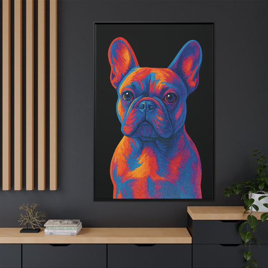 Matte Canvas, Framed (Multi-color) - The Pup Factory - Black Frenchie