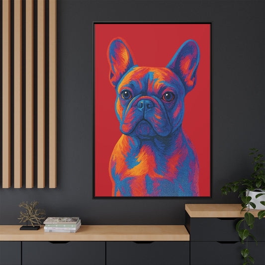 Matte Canvas, Framed (Multi-color) - The Pup Factory - Red Frenchie