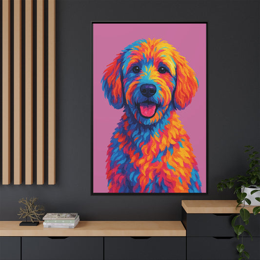 Matte Canvas, Framed (Multi-color) - The Pup Factory - Azalea Goldendoodle