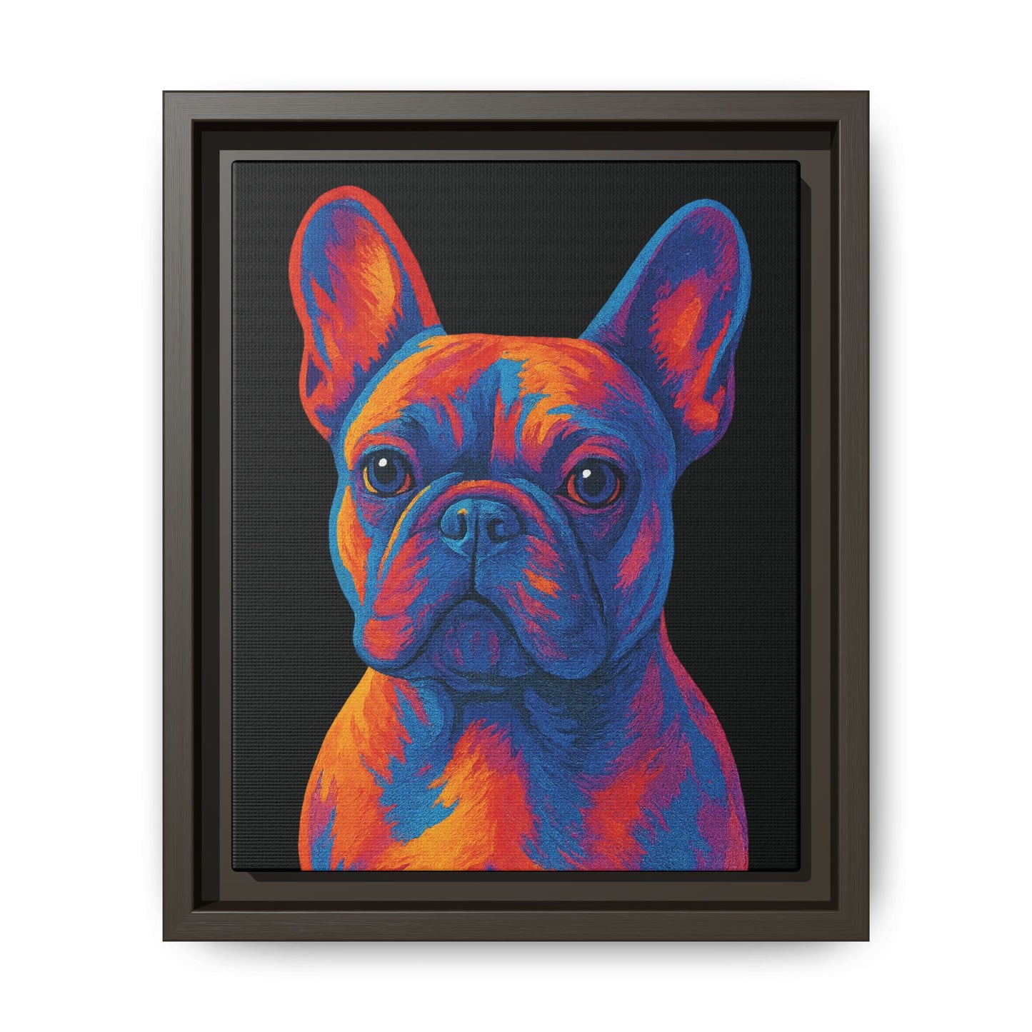 Matte Canvas, Framed (Multi-color) - The Pup Factory - Black Frenchie