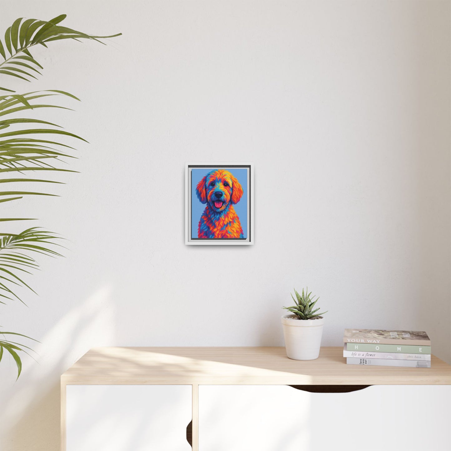 Matte Canvas, Framed (Multi-color) - The Pup Factory - Carolina Blue Goldendoodle