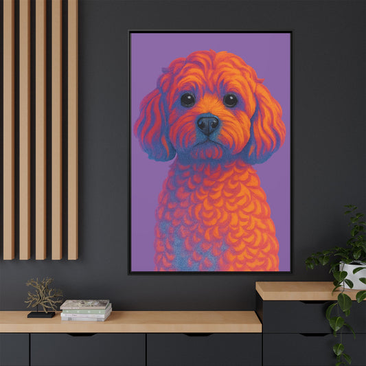 Matte Canvas, Framed (Multi-color) - The Pup Factory - Purple Cavapoo